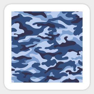 Camo Blue Black Wide Camo Print Sticker